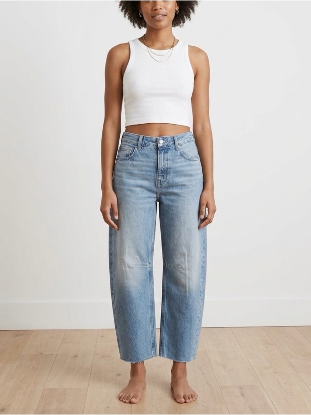 Madewell The Darted Barrel-Leg Rigid Jean in Edmonson Wash